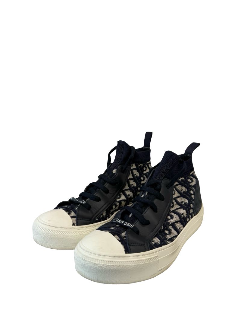 Christian Dior Navy Walk'n'Dior Platform Sneaker. Size: 37