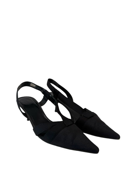 Gucci Black Cloth Slingback Kitten Heels. Size: 41 C
