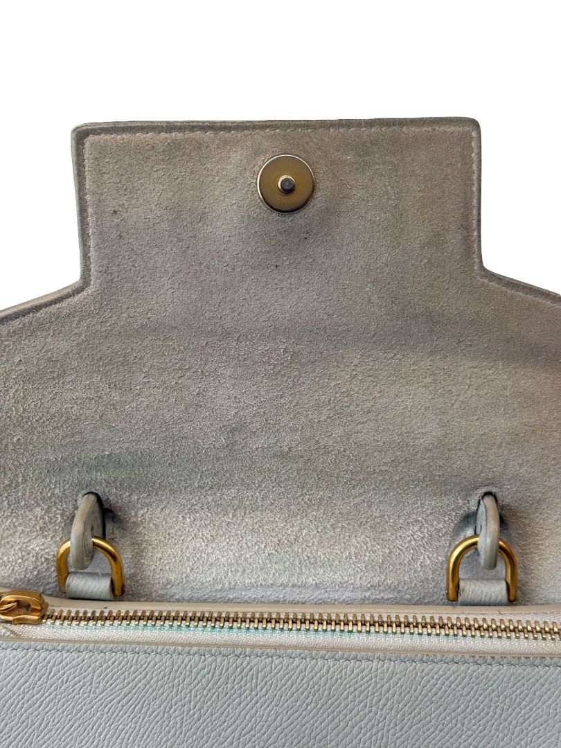 Celine Sage Green Leather Mini Belt Bag.
