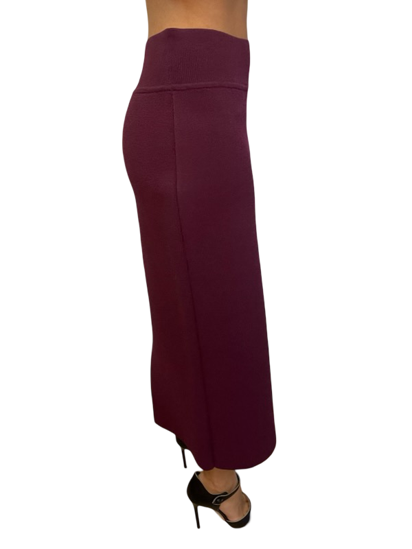 Scanlan Theodore Purple Crepe Knit Skirt. Size: L
