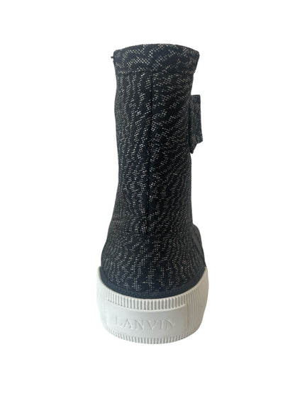 Lanvin Black / White High Top Velcro Sneaker. Size: 7