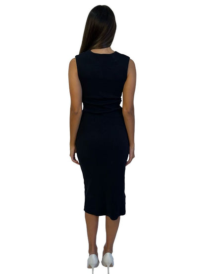 Viktoria & Woods Black Cotton Twist Front Dress. Size: 1