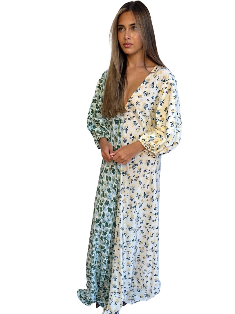 Lee Mathews Multi-Colour Dual Print Floral Dress. Size: 4