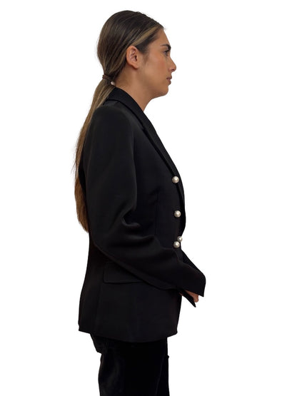 Camilla & Marc Black Past Love Jacket Shiny Black. Size: 10