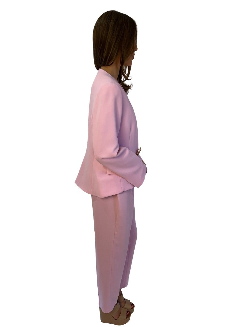 Carla Zampatti Pink Orchid Crepe Milan Jacket & Pant Set. Size: 12
