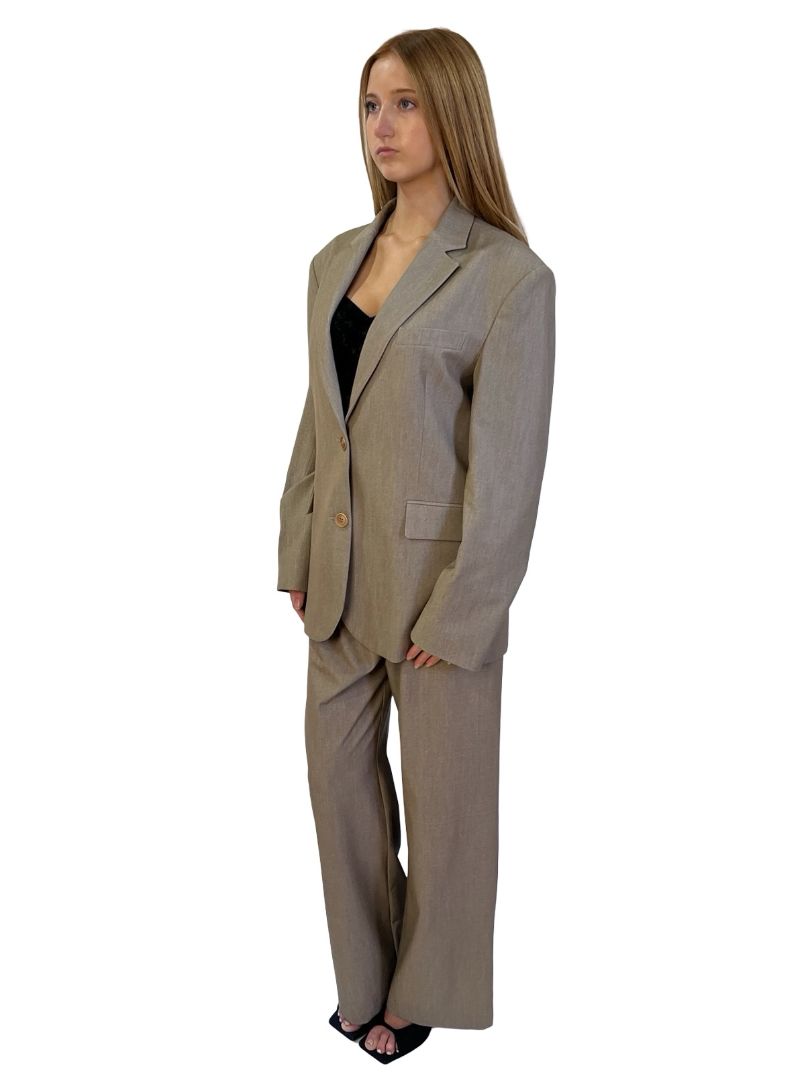 Djerf Avenue Beige Blazer & Pant Set. Size: S
