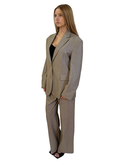 Djerf Avenue Beige Blazer & Pant Set. Size: S
