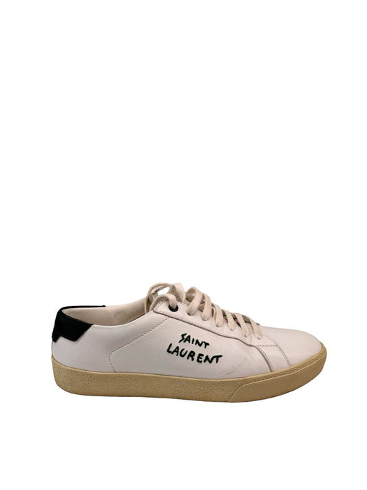 Saint Laurent White / Green Court Classic Sl/06 Sneaker. Size: 39.5