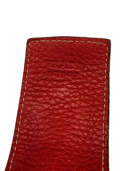 Prada Red Horse Bit Leather Bracelet.