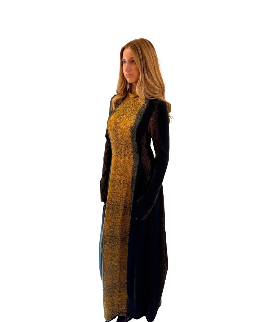 Camilla and Marc Brown/Orange 'Serpentine' Maxi Dress. Size: 10