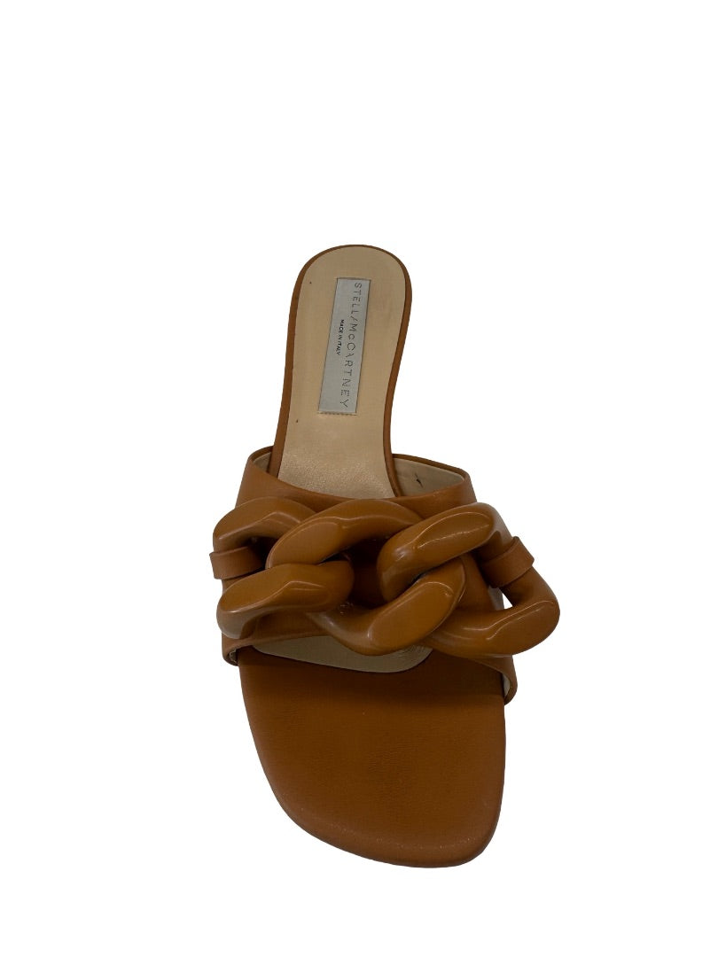 Stella McCartney Brown Chain Feature Kitten Heels. Size: 38