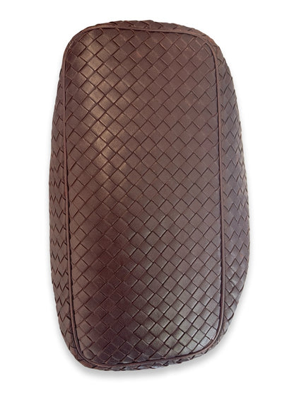 Bottega Veneta Dark Brown Intrecciato Leather Shoulder Bag. Size: Medium