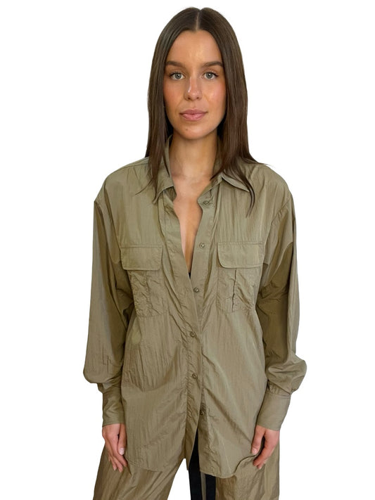 Aje Athletica Light Khaki Light-weight Utility Windbreaker. Size: 8