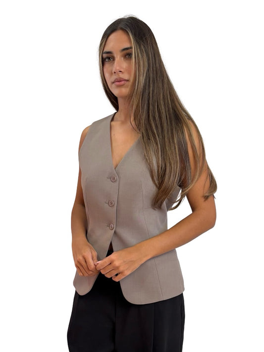 Elka Collective Taupe Waist Coat Vest. Size: 8