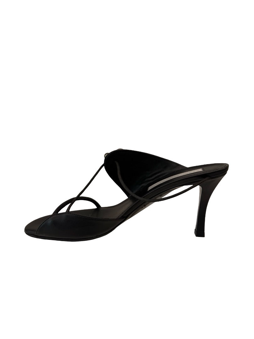 Stella McCartney Black Strappy Heel w/ Metal Bulbs. Size: 41