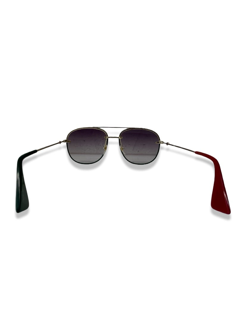 Gucci Gold Frame 'GG02275 001' Sunglasses W Glitter Trim.