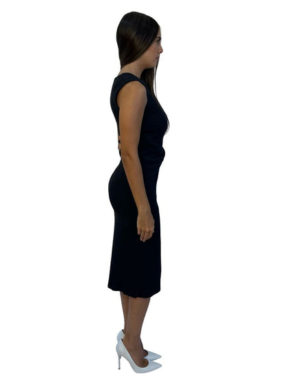 Viktoria & Woods Black Cotton Twist Front Dress. Size: 1