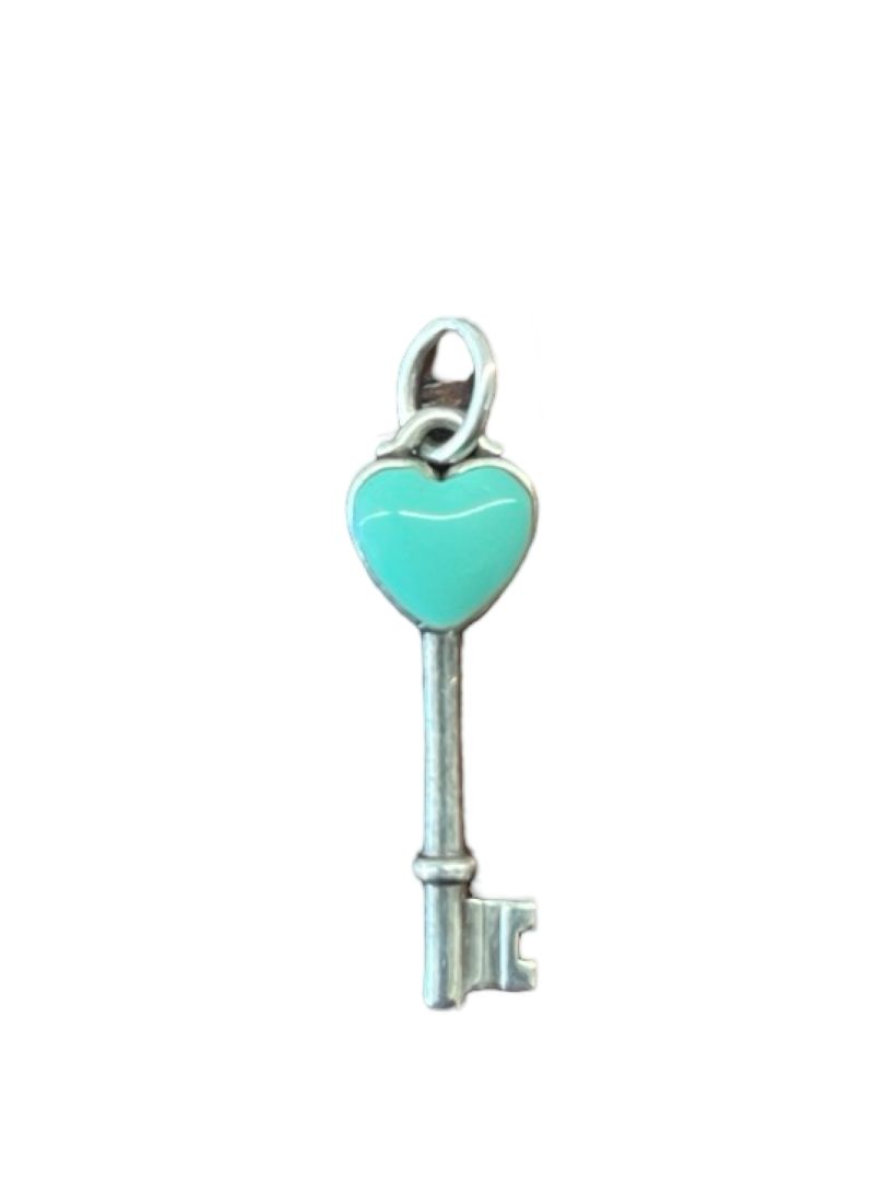 Tiffany & Co Silver & Blue Key Heart Charm