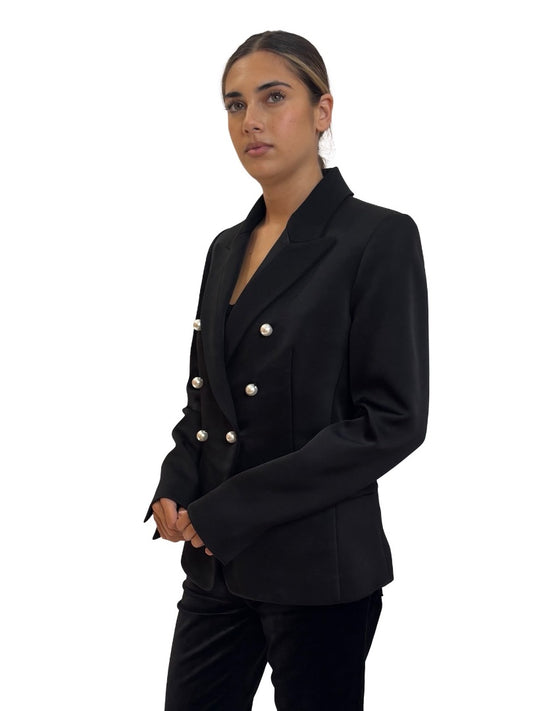 Camilla & Marc Black Past Love Jacket Shiny Black. Size: 10