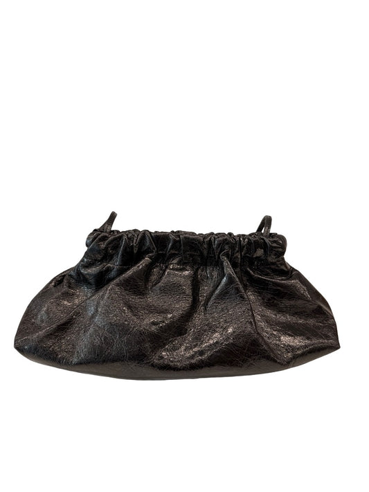 A-Esque Black Metallic Leather Crossbody / Clutch Bag.