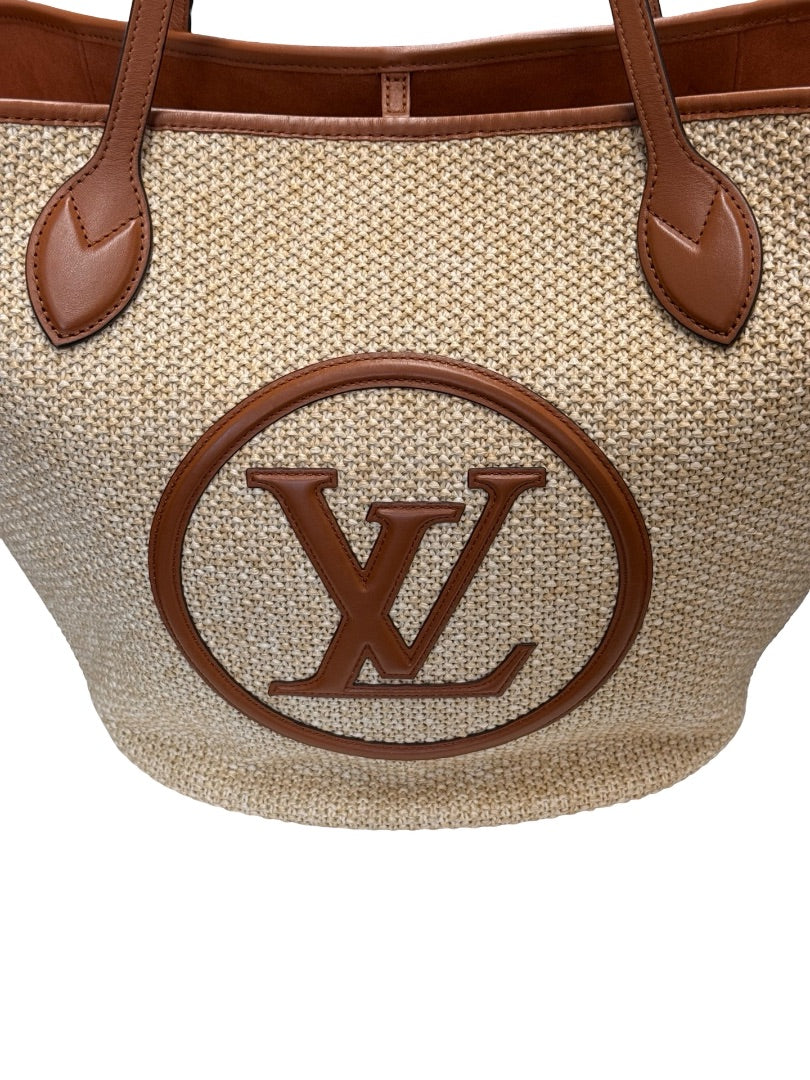 Louis Vuitton Brown Saint Jacques Raffia & Leather Tote Bag.