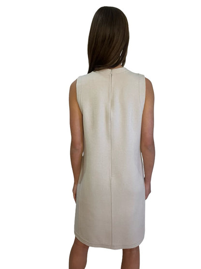 MaxMara Studio Ivory Angora / Wool Sleeveless Dress. Size: 14