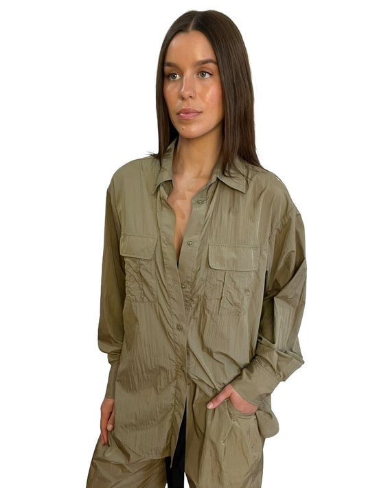 Aje Athletica Light Khaki Light-weight Utility Windbreaker. Size: 8