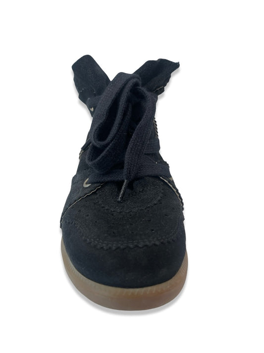Isabel Marant Black Bobby Suede Wedge Sneakers. Size: 40