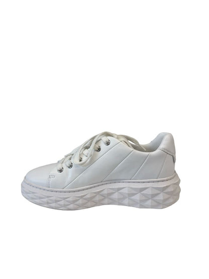 Jimmy Choo White Diamond Light Maxi/F Nappa Leather Trainers. Size: 36