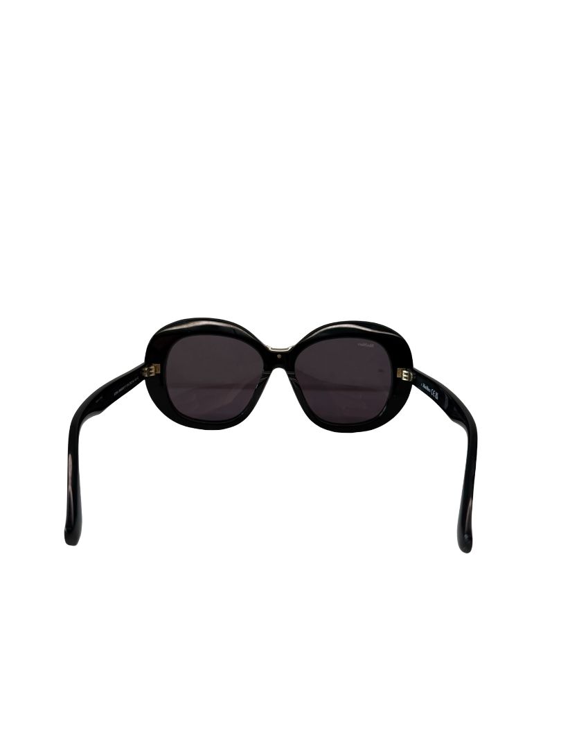 MaxMara Black 'Edna MM0097' Sunglasses W Gold Bridge.
