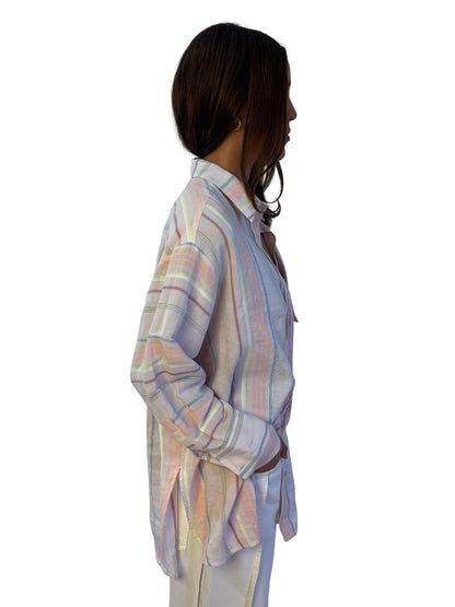 Beatrice Pink / Multi-Colour Striped Shirt. Size: S