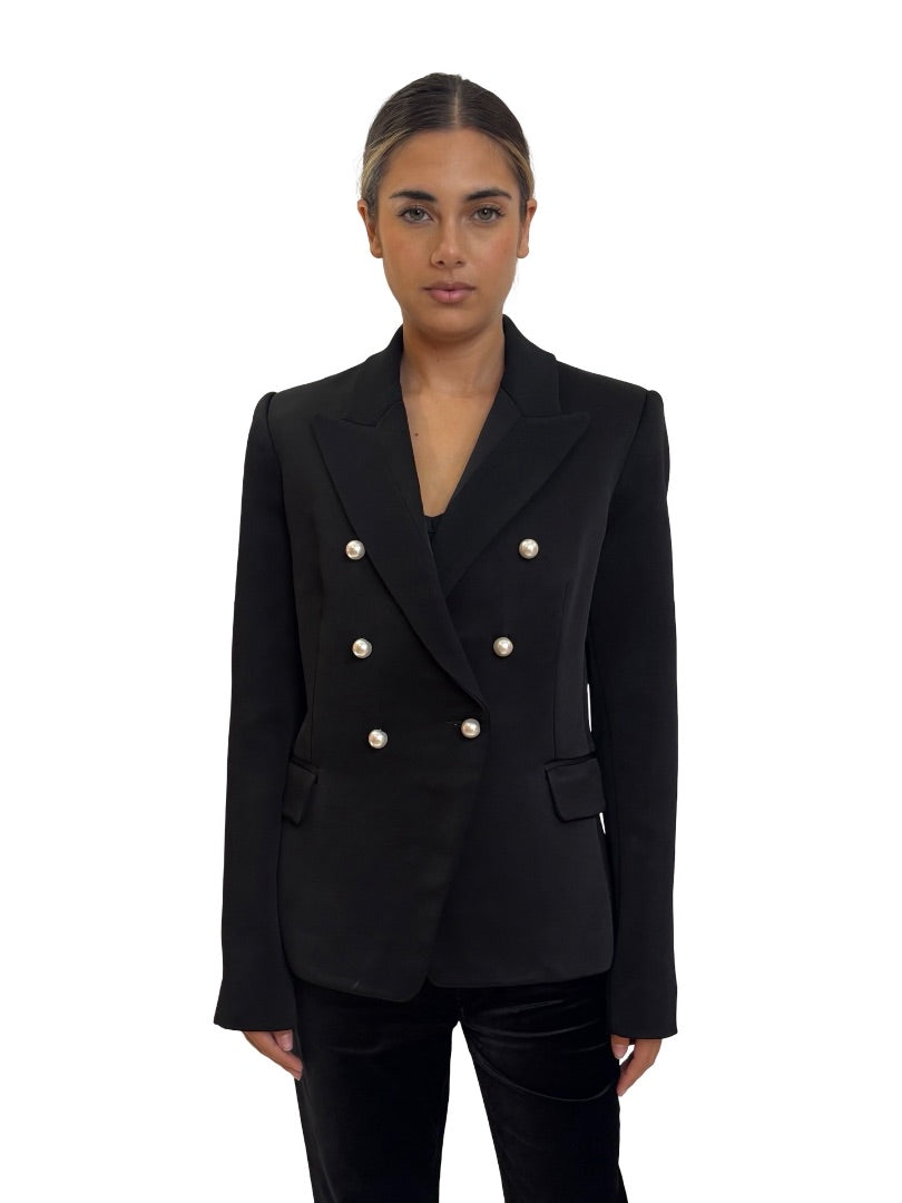 Camilla & Marc Black Past Love Jacket Shiny Black. Size: 10