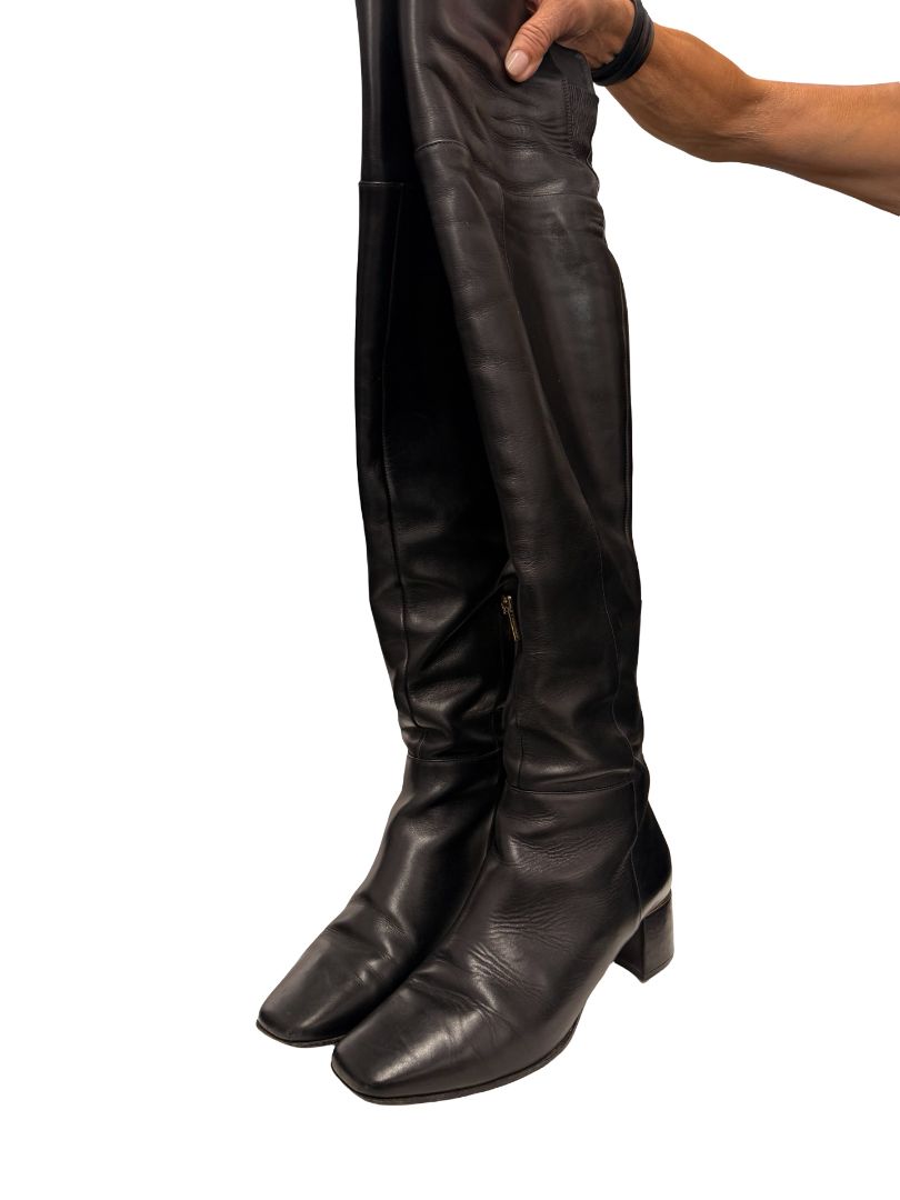 Jimmy Choo Black Soft Above Knee Boots. Size: 39