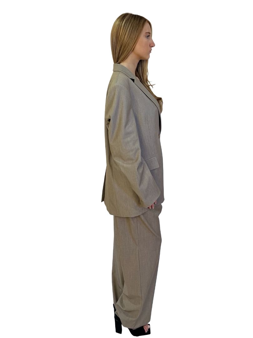 Djerf Avenue Beige Blazer & Pant Set. Size: S