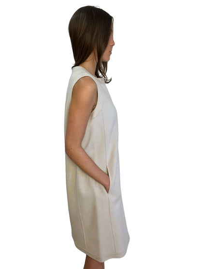 MaxMara Studio Ivory Angora / Wool Sleeveless Dress. Size: 14