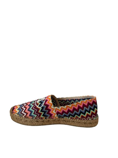 Missoni Multicolour Logo Embroidered Zigzag Espadrilles. Size: 42
