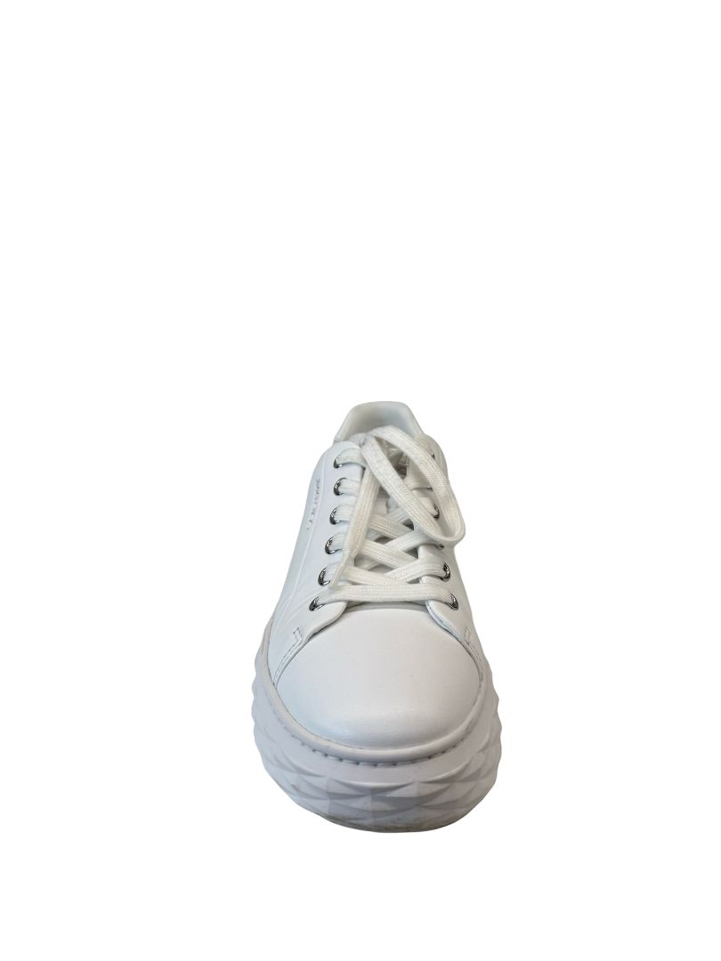 Jimmy Choo White Diamond Light Maxi/F Nappa Leather Trainers. Size: 36