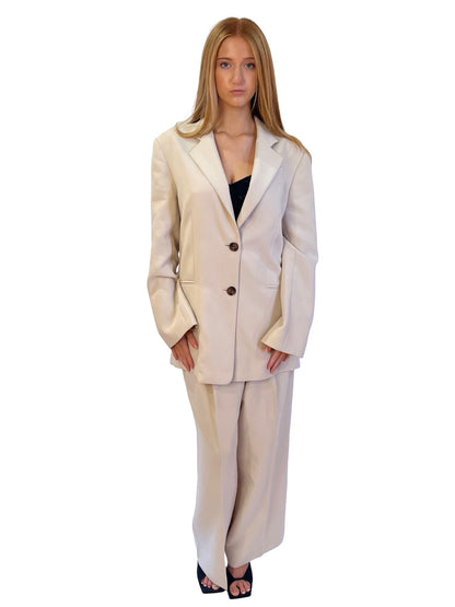 Shona Joy Neutral Blazer & Pants Set. Size: 8 & 10