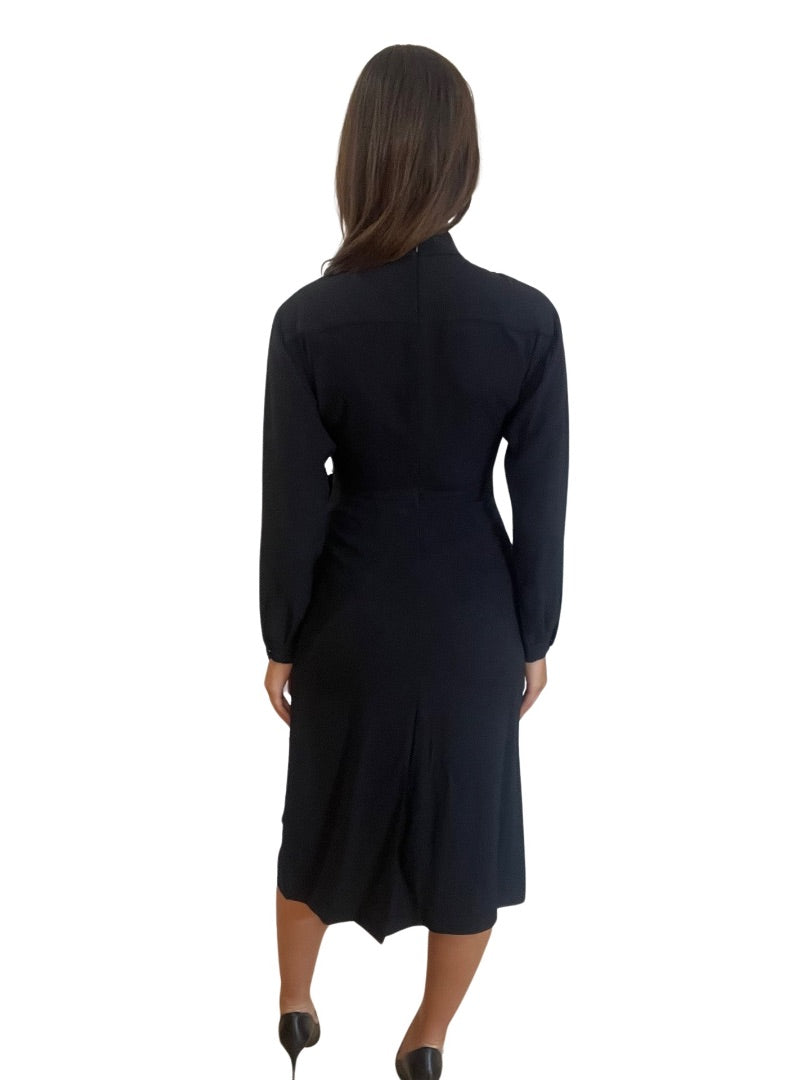 Prada Black High-Neck Long Sleeve Dress w Sequins. Size: 38