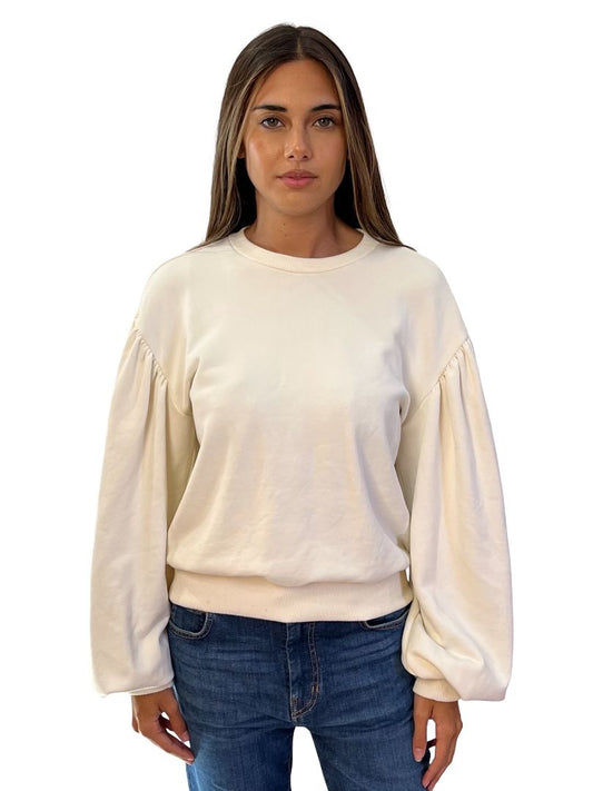 Les Coyotes Cream Puff Sleeve Sweater. Size: 38