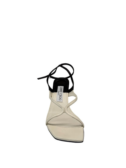 Jimmy Choo Black/White Two Tone '85mm Azie' Block Heel. Size: 37.5