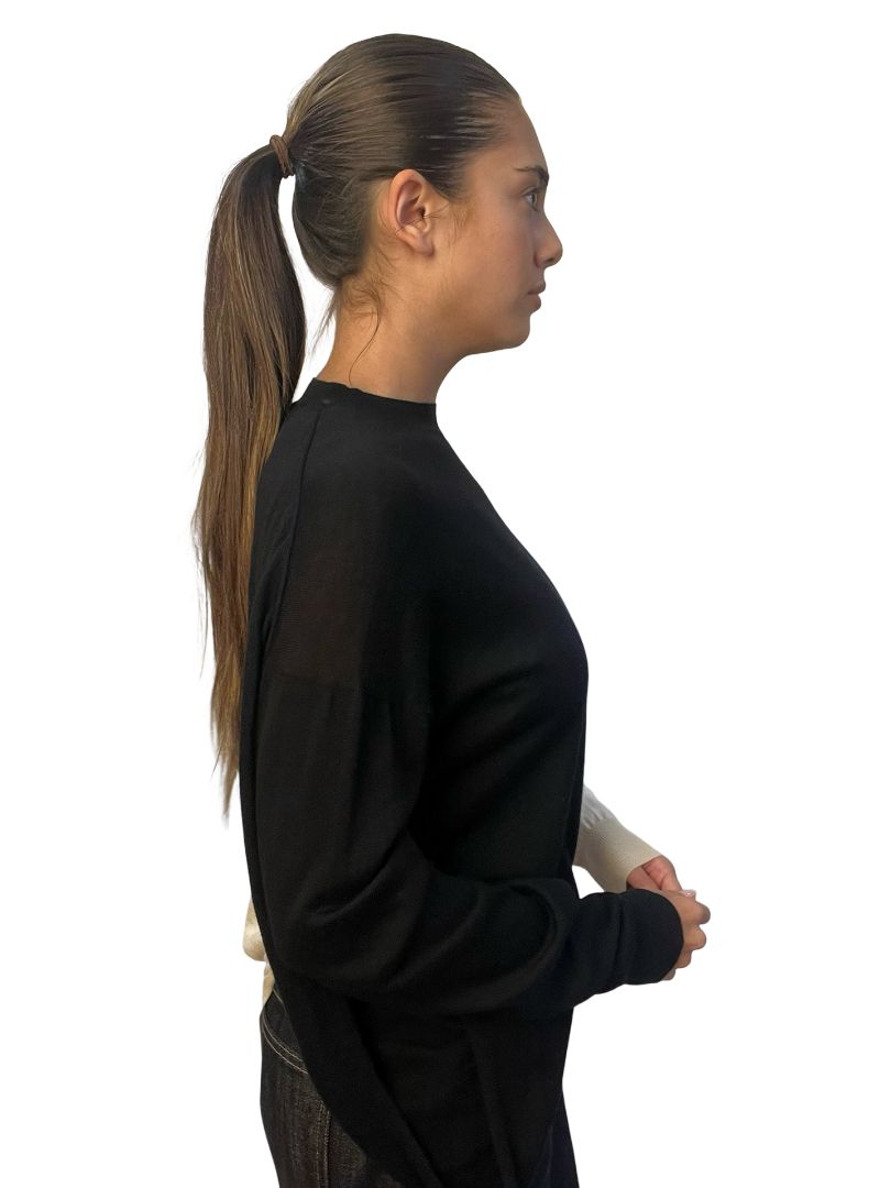 Celine Black / Cream Two Tone Knit Long Sleeve. Size: XS