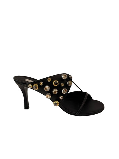 Stella McCartney Black Strappy Heel w/ Metal Bulbs. Size: 41