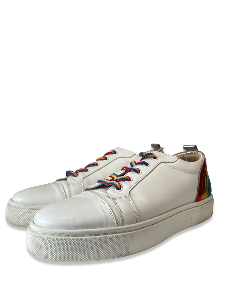 Christian Louboutin White / Rainbow Arkenspeed Low Top Lace Up Sneaker. Size: 40