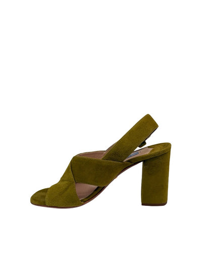 Prada Green Suede Cross Over Heels. Size: 36.5