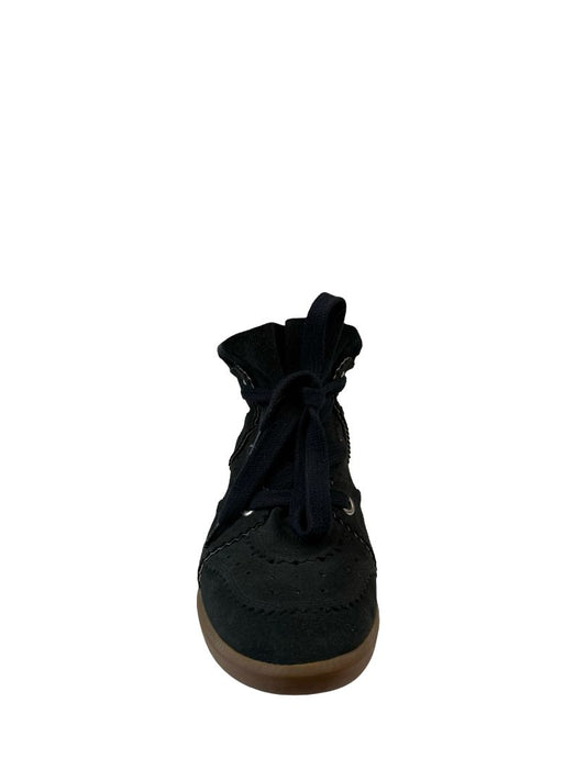 Isabel Marant Black Suede Bobby Wedge Sneakers. Size: 39
