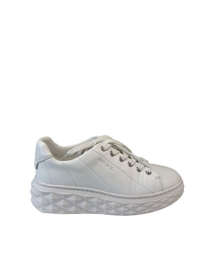 Jimmy Choo White Diamond Light Maxi/F Nappa Leather Trainers. Size: 36
