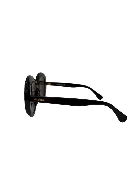 MaxMara Black 'Edna MM0097' Sunglasses W Gold Bridge.