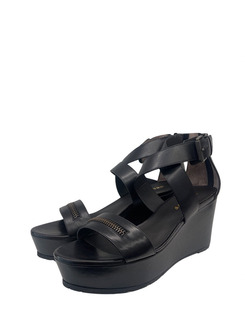 Belstaff Black Strapy Wedge Heels. Size: 41