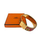 Hermes Loquet Gold & Red Printed Bracelet